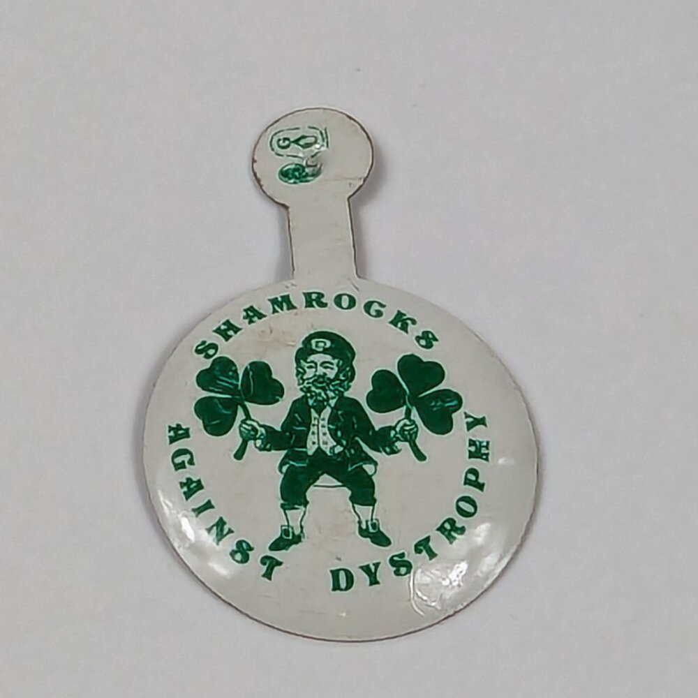 Vintage Muscular Dystrophy Association Shamrocks Against Dystrophy Badge